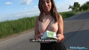 Public Agent Mexican babe Frida Sante gives roadside blowjob and fucking