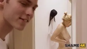 SHAME . Guy finds brunette woman being tied up and provides some hot services