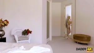 DADDY . Lucky man satisfies sons lovely bride right in the bedroom