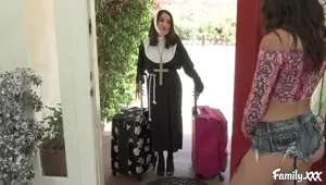 Slutty Teen Lesbian Fingering and Toying With Her Nun Stepsis Before 69ing
