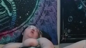 Goth nymph playing with Dildo and Clit