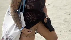 Pissing On The NUDIST Beach A Stranger DISCOVER Me