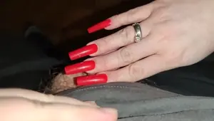 A Long Nails Handjob is the best Valentine's Day Gift Red Nails Intense Cumblast