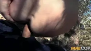 Fake Cop Spanish slut fucks cop for gasoline trip