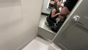 Risky Quickie With Asian in Target Dressing Room Ends With Creampie