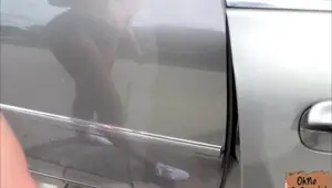 Stranded babe in a heated fuck inside the car of a stranger