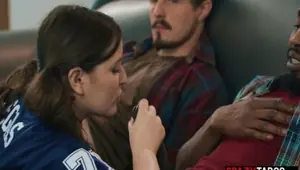 Big tits Leana Lovings taking care of her big cock friends during the match Isiah Maxwell