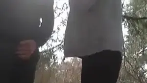 Hot teen babe fucked in the woods and gets a creampie