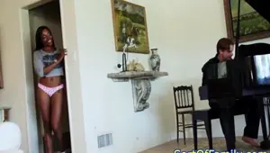 OUT OF THE FAMILY Ebony teen riding cock