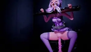 Hentai girl gets machine fucked