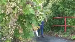 Fucking hot blonde in public video 1