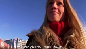 Bigtitted euro pulled for blowjob before sex