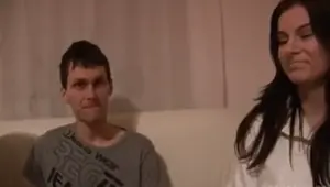 Two young cute girls and 80 men