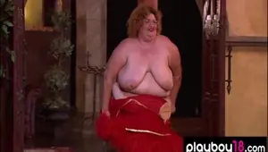 Ugly BBW mature hooker waiting the surprised dudes in the cathouse