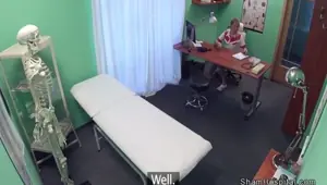 Muscular young guy fucks blonde nurse