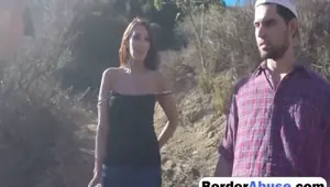 Brunette slut with big ass slammed hard by a big cocked border agent