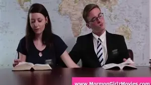 Amateur Mormon Couple Engage In Mutual Masturbation