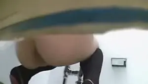 Toilet voyeur caught but cant stop peeing