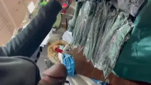 Flash milf in market