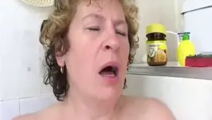 Mature Russian seduces fat boy
