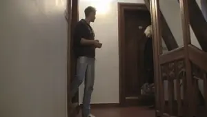 GRANNYBET Nice blonde woman pleases neighbor