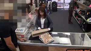 Desperate busty babe pawning pussy for cash