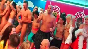 DRUNKSEXORGY Bisexual dolls fucks and dances in the club