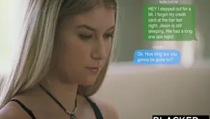 BLACKED Blonde Gets First BBC from Brothers Friend