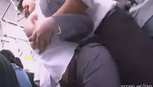 Japanese slut fucked clothed in the bus Office Lady