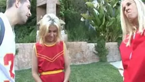 MOMS TEACHING TEENS Innocent blonde cheerleader learns how to fuck and suck