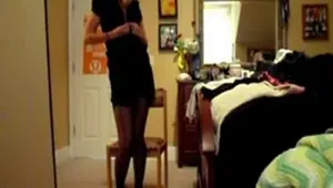 sexy babe strips out of red lingerie video 1