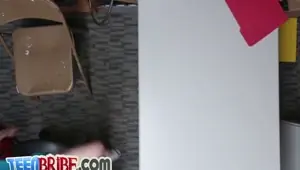 Gorgeous babe playing with big dick