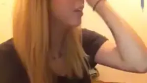 Blondi girl smoking cigarette