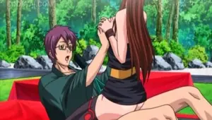 Outdoor 3d anime 3some with sexy blonde in swim suit
