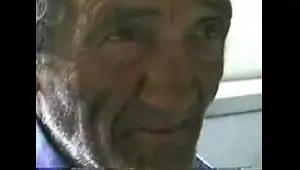 young girl jerking an old man