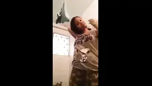 Sexy chubby babe shower strip