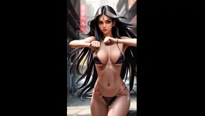Indian cyberpunk girls funny fighter pose Ai models