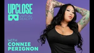 Up Close VR Busty Tattooed MILF Connie Perignon Gets Your Cum on Her Tits POV