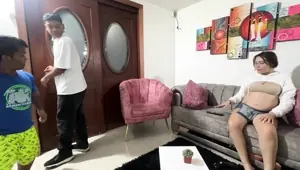 I Fuck My Cuckolded Best Friend's Pregnant Girlfriend While He's Lounging on the Couch and End up Cumming in Her Ass.