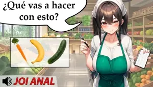 Spanish audio Anal JOI with fruits. The fruit seller has caught you and now wants to help you.