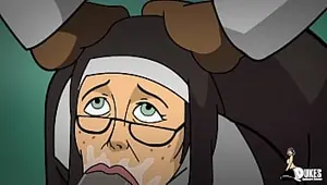 A rude nun and a mild mannered MILF get stretched by BBC