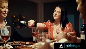 GIRLSWAY Lonely Woman Cheats On Her Husband With His Boss' Wife Angela White During Couple Dinner