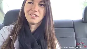 Bitch STOP Czech brunette rides big cock outdoors