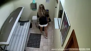 Hidden Cam Hairy Pussy in Solarium