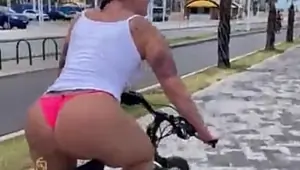 Put on your skirt and go out on your little bike, I want to see the color of your panties