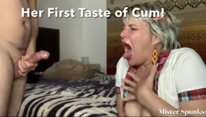 Her First Taste of Cum: Swallowing Her Teacher s Cum For A Good Grade
