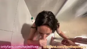 NayeliFoxx Sucks Dick in the Shower Wet Sloppy Blowjob