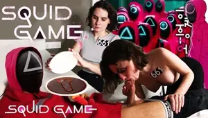 SQUID GAME Dalgona candy challenge didn't cut the dick and sucked a big dick
