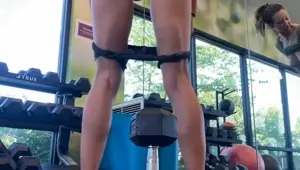Flashing my Pussy Tits in a Public Gym While Working Out Steph in Space