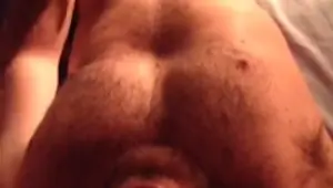 Amateur hunk films stroking big cock for wife